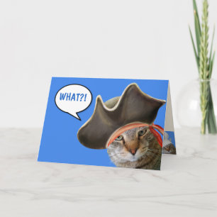 Nutty Pirate Cat Get Well Card
