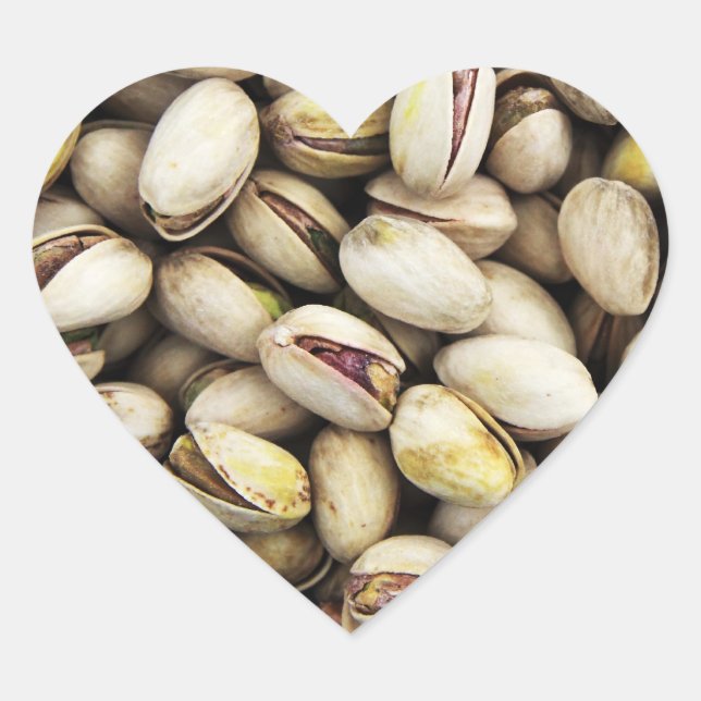 Nutty Pistachio Pile Heart Sticker (Front)