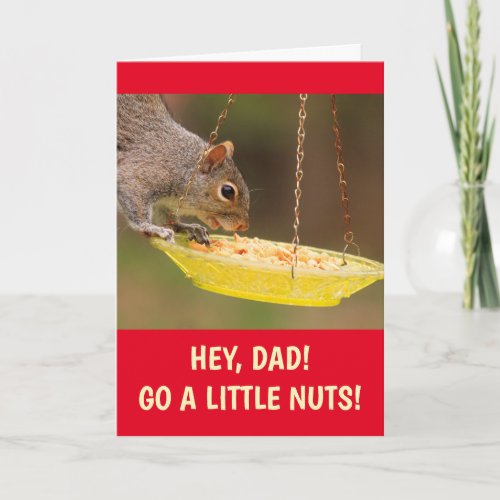 Nutty Squirrel For Dad Birthday Card
