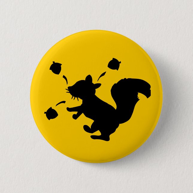 Nutty Squirrel Pinback Button (Front)