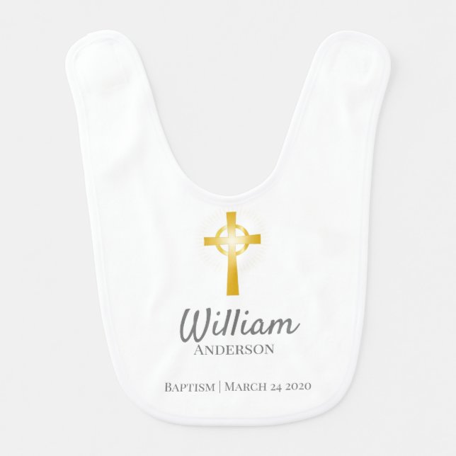 Nuturing Baptism Baby Bib (Front)