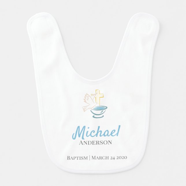 Nuturing Baptism Baby Bib (Front)