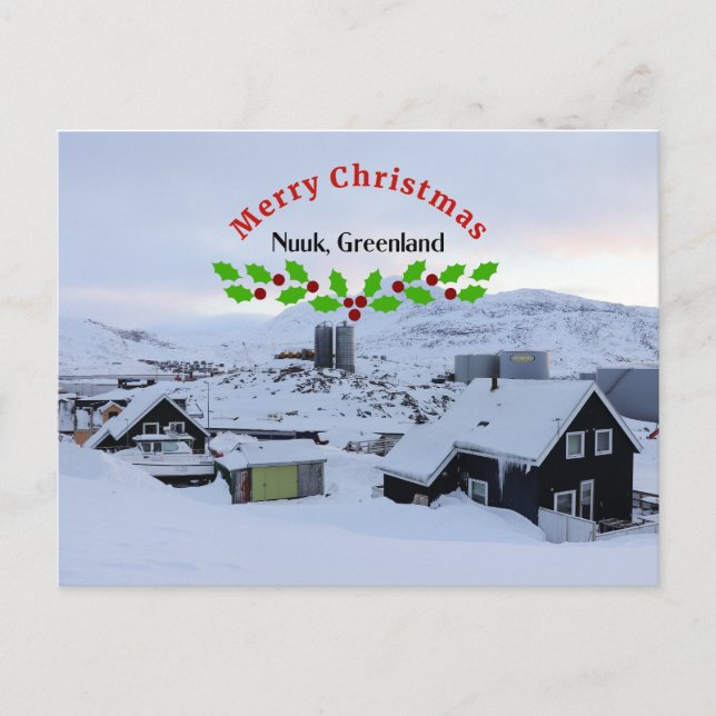 Nuuk, Greenland Christmas Greetings Postcard (Front)