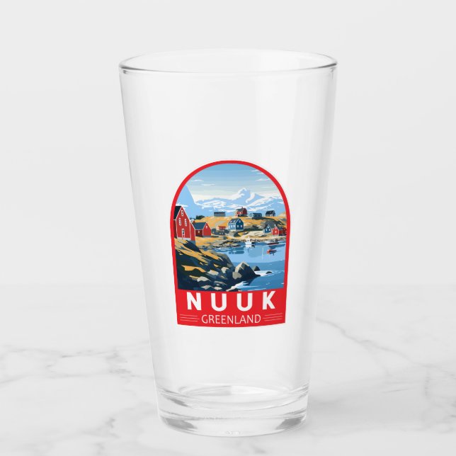 Nuuk Greenland Travel Art Vintage Glass (Front)