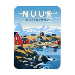 Nuuk Greenland Travel Art Vintage Magnet