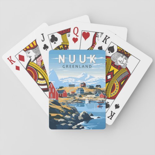 Nuuk Greenland Travel Art Vintage Playing Cards