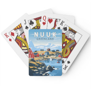 Nuuk Greenland Travel Art Vintage Poker Cards