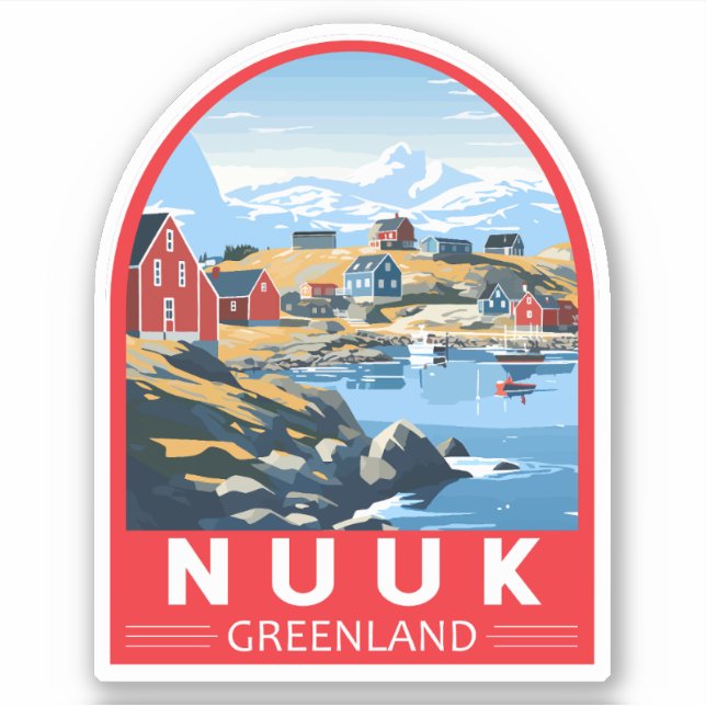 Nuuk Greenland Travel Art Vintage Sticker (Front)