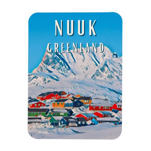 Nuuk the polar city with breathtaking landscapes magnet