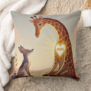 NVC Giraffe and Jackal - Nonviolent Communication  Throw Pillow