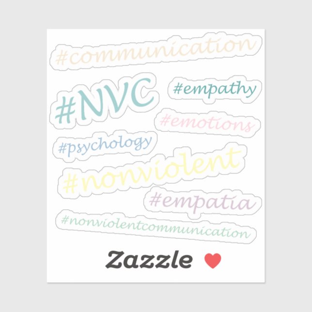 #NVC Nonviolent Communication Hashtag Set Sticker (Sheet)