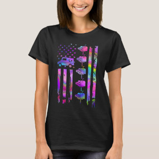 Nvlz Funny Truck Delivery Postal Worker Usa Flag 4 T-Shirt