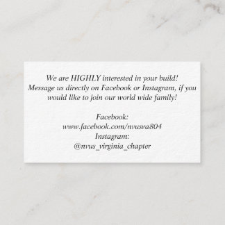 NvUS recruitment , 3.5" x 2.0", 100 pack, White Business Card