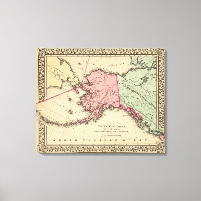 NW America Map by Mitchell Canvas Print (Front)