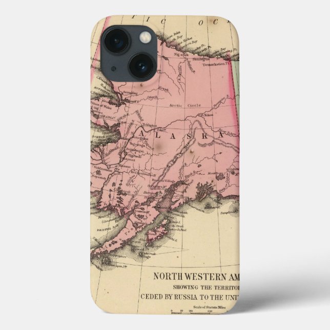 NW America Map by Mitchell Case-Mate iPhone Case (Back)