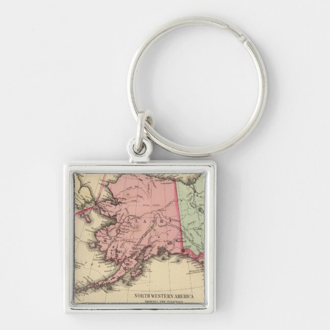 NW America Map by Mitchell Keychain (Front)