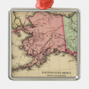 NW America Map by Mitchell Metal Ornament