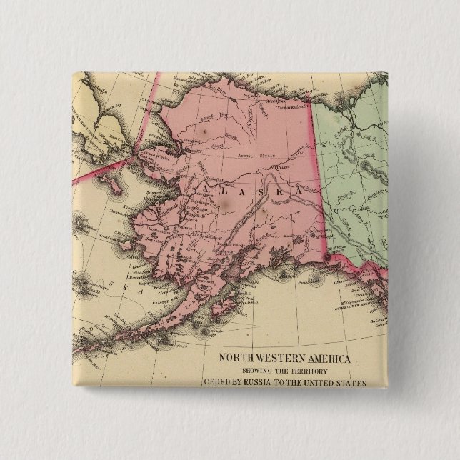 NW America Map by Mitchell Pinback Button (Front)