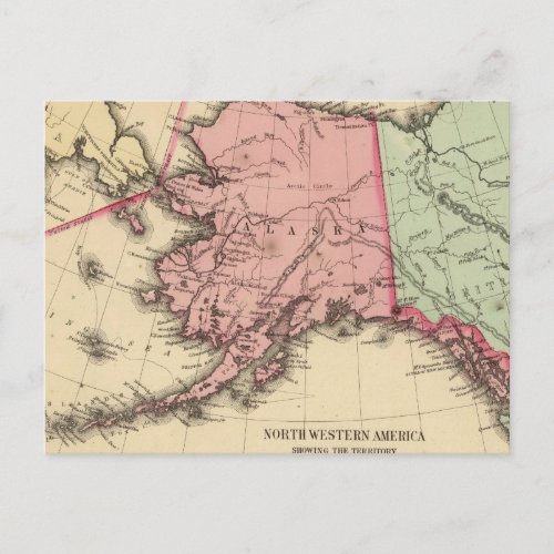 NW America Map by Mitchell Postcard