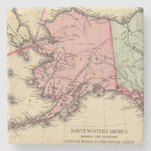 NW America Map by Mitchell Stone Coaster