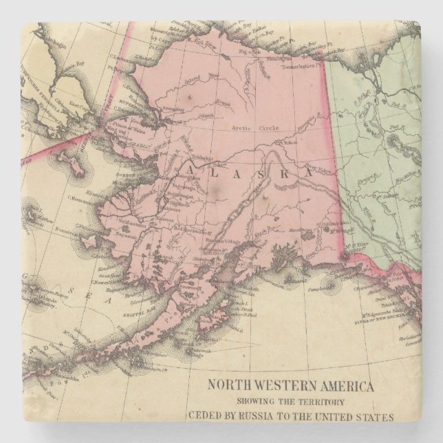 NW America Map by Mitchell Stone Coaster (Front)