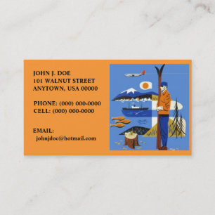 NW RETRO STYLE AIRPLANE SKIS SHIP BUSINESS CARDS! CARD