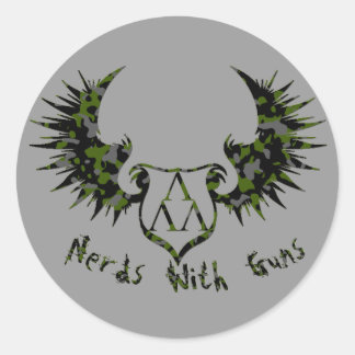 NWG-CAMMO-ARCH-GLOW copy, cammo-trilam-logo-wings Classic Round Sticker