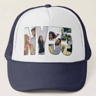 NY 55 Photo Letters and Numbers Collage Trucker Hat