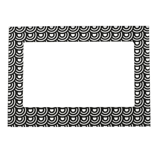 NY Art Deco Metropolitan Modern Black and White Magnetic Picture Frame (Front)