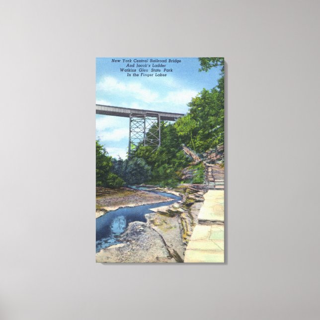 NY Central RR Bridge, Jacob's Ladder Canvas Print (Front)