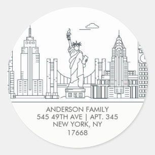 NY CITY APARTMENT New Home Address Label Sticker