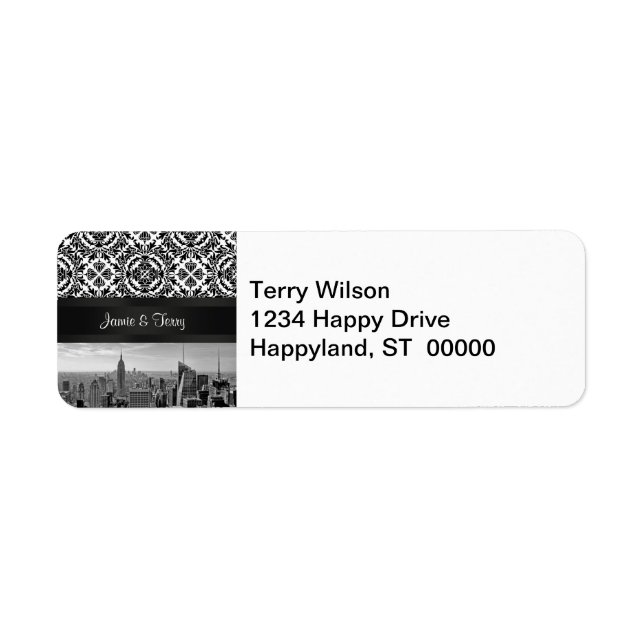 NY City Skyline 431 Customizable Return Address Label (Front)