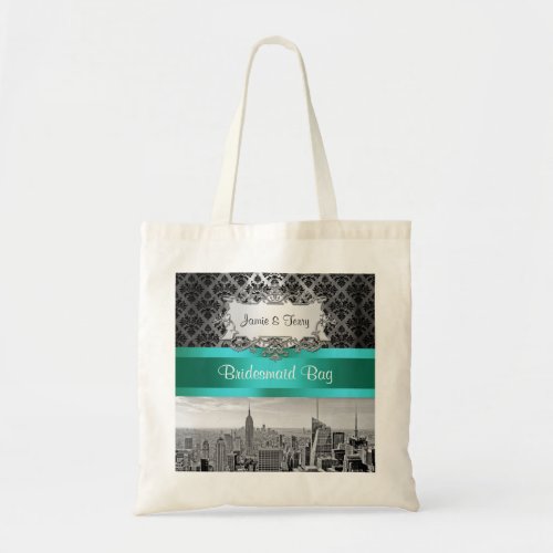 NY City Skyline BW B3 Damask F2 _ Canvas Bag