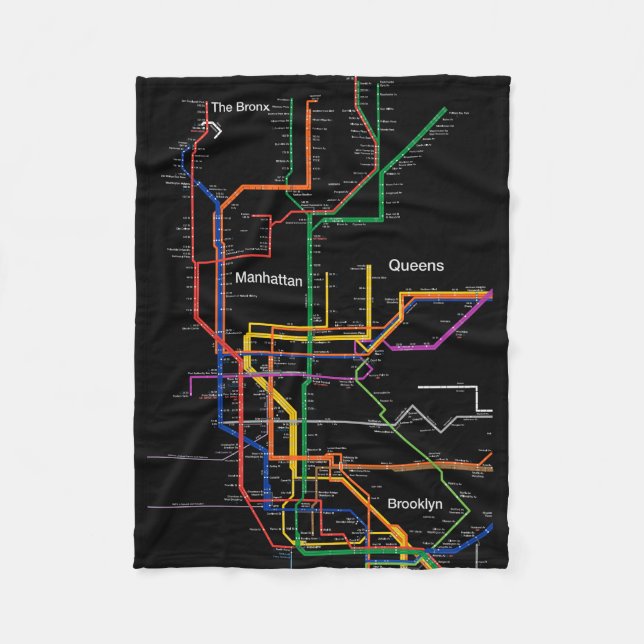 NY-City subway map Fleece Blanket (Front)