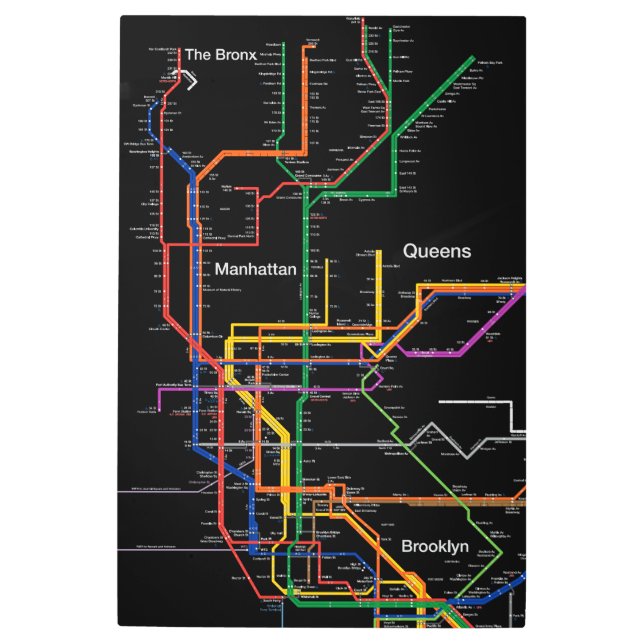 NY-City subway map Metal Print (Front)