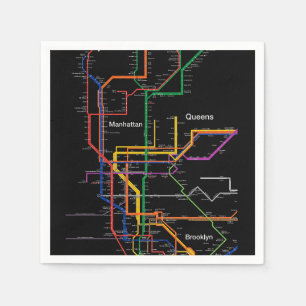 NY-City subway map Napkins