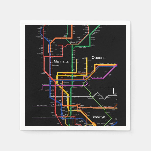 NY-City subway map Napkins (Front)