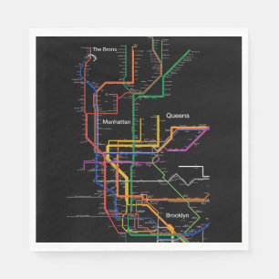 NY-City subway map Napkins