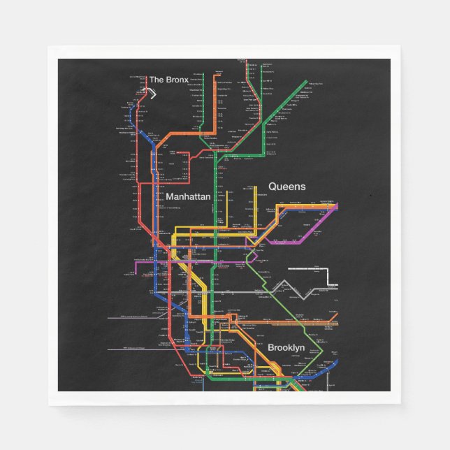 NY-City subway map Napkins (Front)