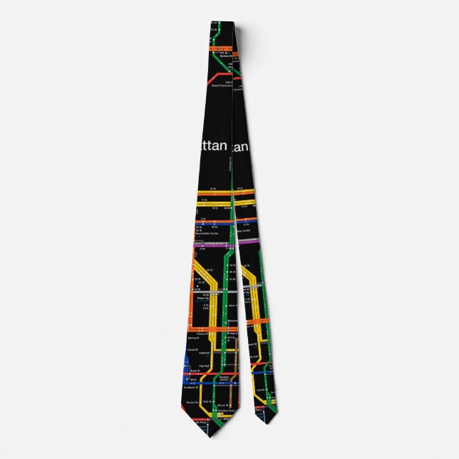NY-City subway map Neck Tie (Front)