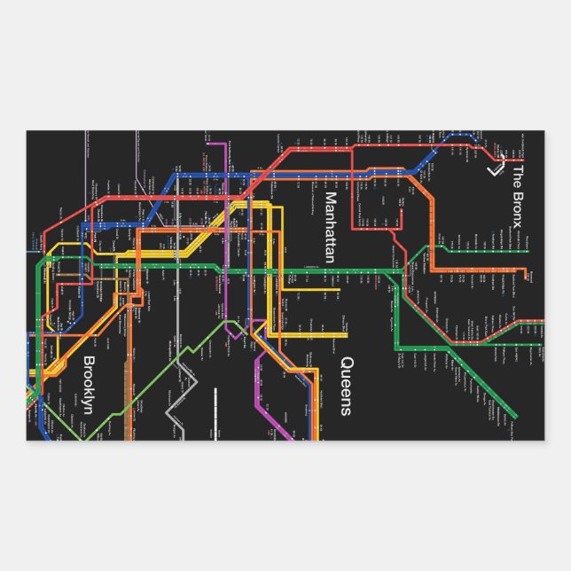 NY-City subway map Rectangular Sticker (Front)
