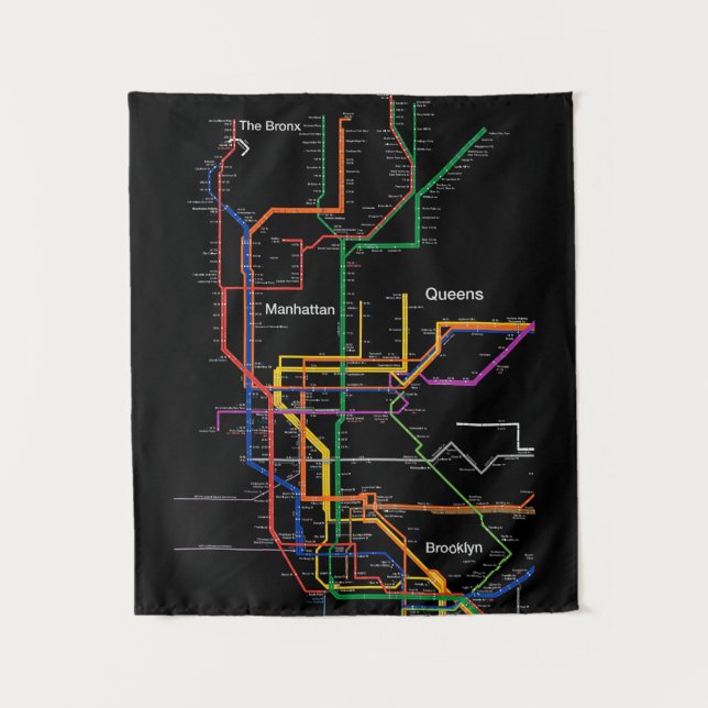 NY-City subway map Tapestry (Front)