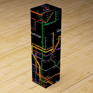 NY-City subway map Wine Box