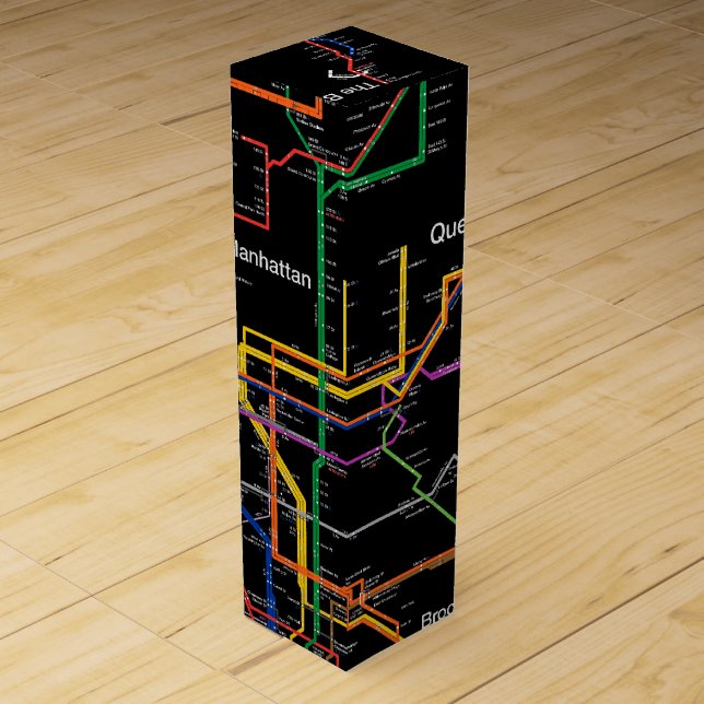 NY-City subway map Wine Box (Front)