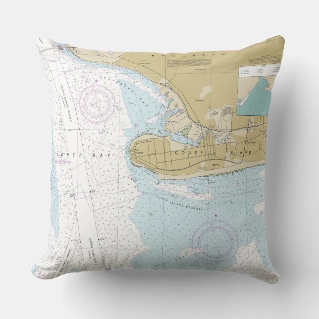 NY_coney island Throw Pillow (Front)