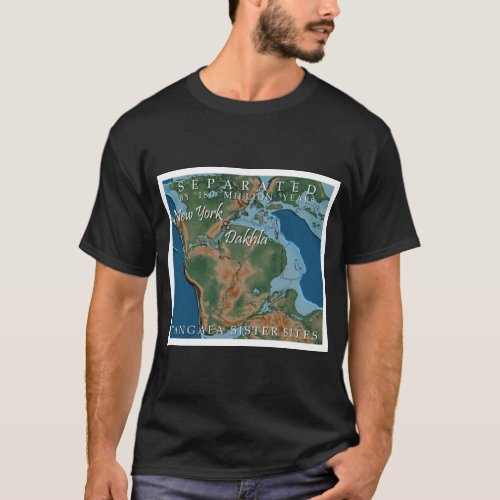 NY_Dakhla Pangaea Map on dark mens T_Shirt