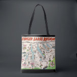 NY Finger Lakes Shoulder Tote Bag<br><div class="desc">It's a terrific vintage illustrated postcard map of the Finger Lakes, NY repurposed!</div>