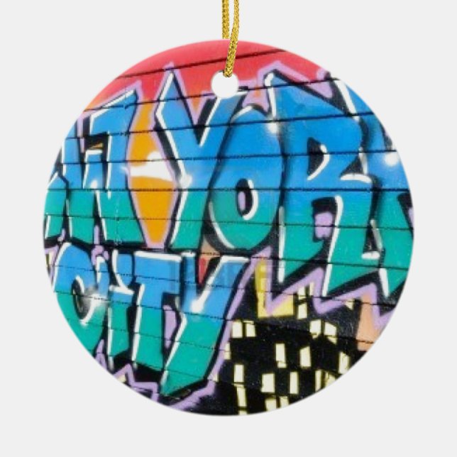 ny graffiti ceramic ornament (Front)