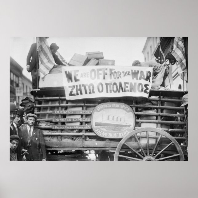 NY Greeks Head to War, 1912 Poster (Front)