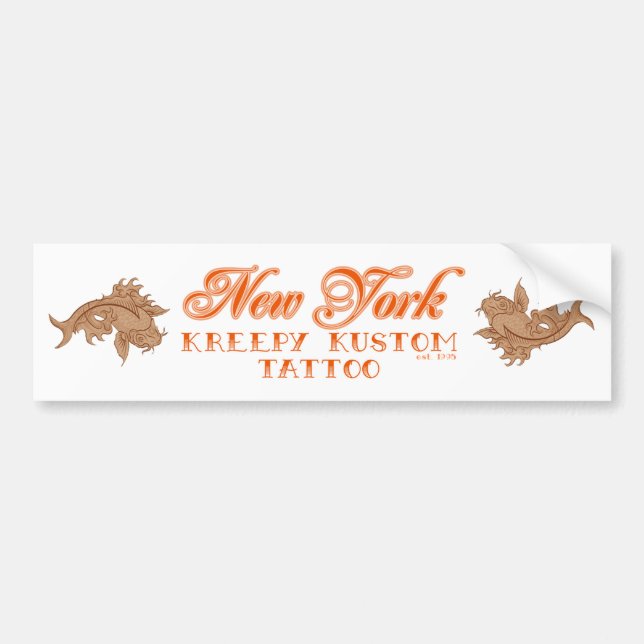 NY Kreepy Kustom Tattoo Koi Bumper Sticker (Front)